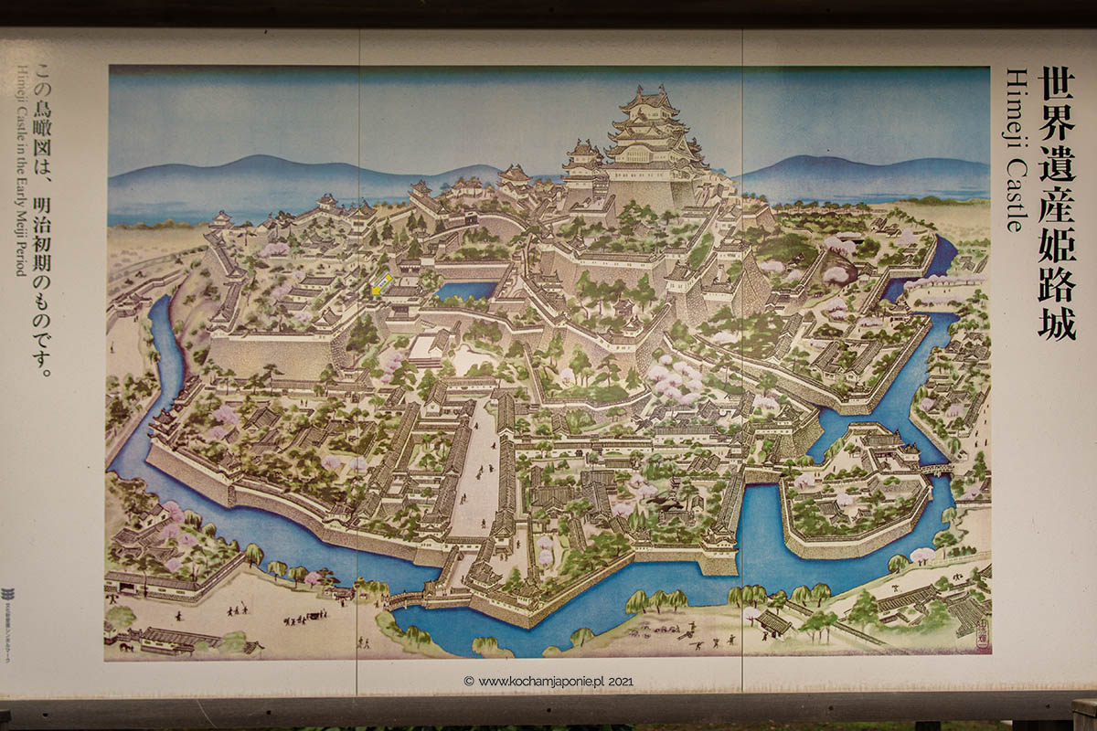 Mapa zamku Himeji